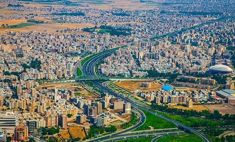 Aerial view of Ardabil and its urban landscape